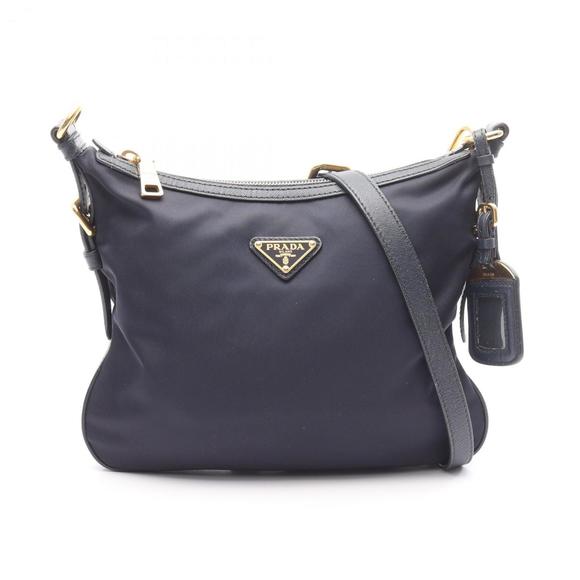 PRADA Blue Leather Saffiano Shoulder Bag - Picture 1 of 13